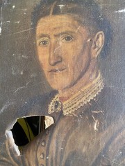 ::SIGNED OIL PAINTING OF AN ELDERLY LADY CLERGYMAN DAMAGED BERLIN LIST