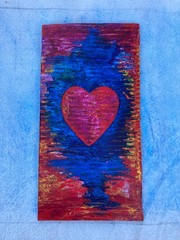 Art acrylic on cardboard, luscious heart