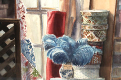 Vintage Storage Room Detailed Watercolor By Virginia Artist Lella Lee Edwards