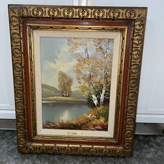 Vintage H. Gorin Original Oil Painting Signed 19.5 X 23.5” Fall White Birch