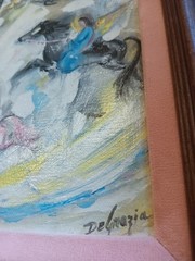 ORIGINAL SIGNED & DATED 1977 PAINTING BY ETTORE „TED“ DEGRAZIA ~CAROUSEL SCENE~