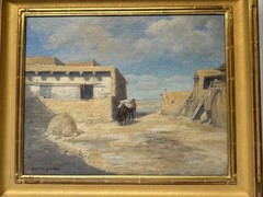 ANTIQUE HOPI PUEBLO PAINTING MATHIAS SANDOR NATIVE AMERICAN INDIAN LANDSCAPE OIL