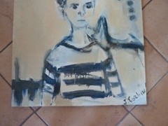MCM Signed Painting Mother and Son Style Arshile Gorky. 26 X 36”.J.Corbin.