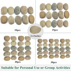 Large Rocks for Painting, 10PCS River Rocks for Painting, 3-4 Inches Flat Smooth