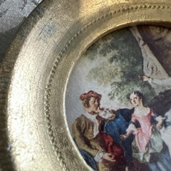 Mini Vintage GB Florence Lancret “The Kite” Gold Framed Artwork – Made in Italy