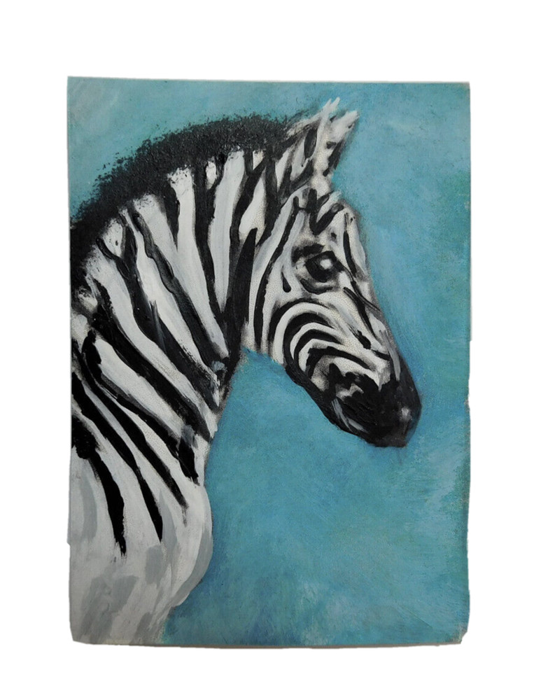 ACEO Africa Zebra Painting Original Art by Rain Crow