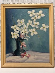 Beautiful Vintage Original Signed Framed Flower & Vase Painting, Art Decor Gifts