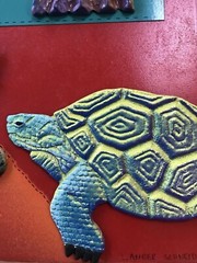 Original Multi Media Southwest Desert Art Painting Cactus Tortoise Signed