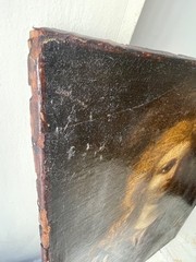 RARE 17th ITALIAN SCHOOL – OIL CANVAS PAINTING – SALVATOR MUNDI