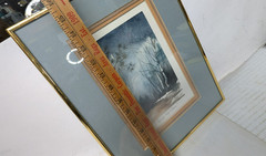 Vintage Watercolor Landscape Painting Signed & Framed Gallery Sticker On Back