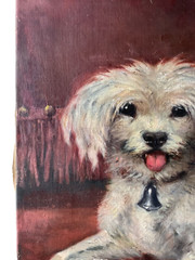 Alfred DECAEN Signed – Antique French Academic Oil 1897’s – Portrait Dog Poodle
