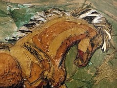 Original Vintage Horse Collage – Detroit Michigan CCS Illustration – Large 22×28