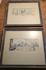 Pair Of Original Watercolor Paintings From The 1970s Paris And Vancouver