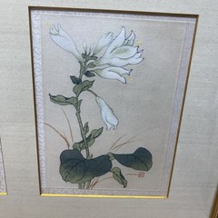Vintage Framed Chinese Silk Painting, Style Frame, Floral Rose Art 25×13 inch