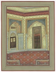 Indian Miniature Painting Of Entry Gate Of Royal Palace On Paper 10×13 Inches