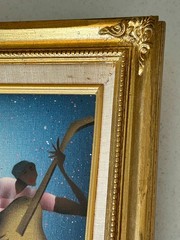 Original Fred Blassingham Painting on Canvas – Jazz Trio – Framed – Signed Art