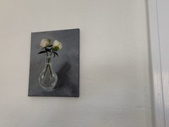 Peony Buds In Vase, Original Acrylic Painting on Canvas, 8 X 10 Inch