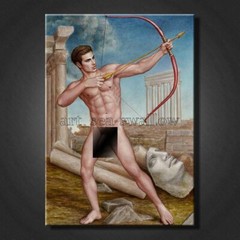 100%hand-painted oil paintings art Strong man n.ude on canvas 20x28in #055