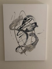 Abstract Black & Gray Canvas Painting, Modern Art Wall Decor, Unframed 30 x 40