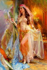 Belly Dance Girl Nudes Oil painting Wall art Giclee Printed on Canvas P1298