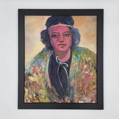 Original Oil Portrait Painting Woman Expressionist Impressionist Art 20×24 Frame