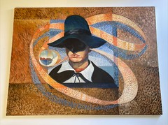 Large Modernist Portrait Surrealism Cubism Expressionism Sister Brutosky Listed