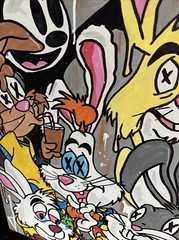 18 x 24 Acrylic Painted Canvas Nequick Roger Rabbit Bugz Shortiez Ink Graffiti