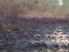 Antique French Impressionist Oil on Board c.1918 Listed – Moonlight on the Sea