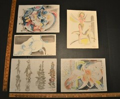 5 Nice Water Color Works Noted Indiana Artist Robert Lohman Signed Dated 1976-78