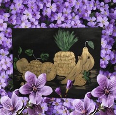 Acrylic Painting of Golden Fruits On Canvas Original 16”x20” Painting Home Decor