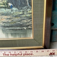 VTG Original Oil Painting 17×21 Inch Hut Palm Tree Tropical Island Signed Framed