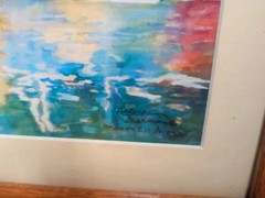Coastal Bergen Norway Wharf Watercolor Reproduction by Arlene Sherman Framed