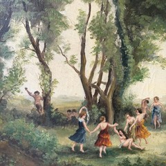 Original Figurative Oil Painting „Dancing Women“ Handcrafted Large Artwork