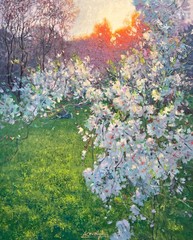 original painting 81 x 100 cm KA artwork oil on canvas „Breath of Spring“