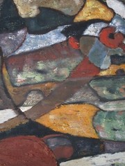 LARGE VINTAGE PAINTING CUBIST CUBISM MODERNISM EXPRESSIONISM PORTRAIT 1960’S