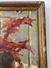 RUTH SEGAL PAINTING AMERICAN NEW YORK STILL LIFE WINDOW VIEW ANTIQUE LISTED OIL