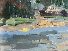 Oil painting Carpathian mountain resort Ukrainian painter Cardboard original art