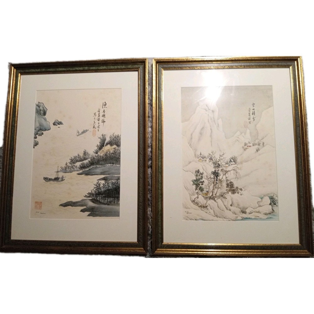 Lot Of 2 Signed On Both Pictures By Alice Pattison (Chinese Paintings)
