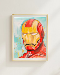 OSKI Ironman Portrait 8×10 Canvas Fine Fan Art Original Expressionism Painting