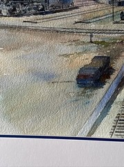 Ray Warren Watercolor Painting “CPR Roundhouse At False Creek”Vancouver Artist