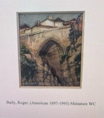 Rare Roger Bailey American 1897-1995 Listed Artist Miniature WC Landscape Framed