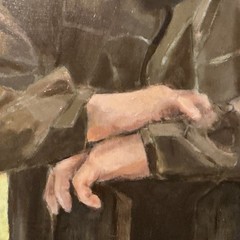 ORIGINAL SIGNED OIL PAINTING TITLED “HUNTSMAN” 24” X 20 1/2”