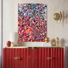 Painting Abstract Acrylic Original Red Modern Art Painting