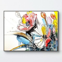SAMATOWIC Original Abstract Expressive Flowers 12×16 Living Room Signed Art 562
