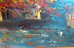 VINTAGE OIL PAINTING „FRENCH MARKET“ SIGNED FRAMED WOOD CARVED FRAME