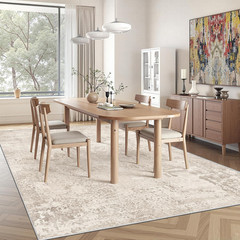 Beige Washable 8×10 Area Rug – Non-Slip Soft Thin Abstract for Any Room