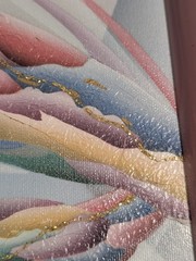 VTG 80s 90s Mixed Media Abstract Art On Canvas Artist Signed Pastels 12″X10″