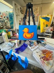 Original Oil Painting, Rubber Duck Still Life, 8 x 10 in.