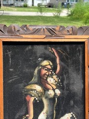 VTG 1970s Black Velvet Spanish Woman Dancer Painting Mexico Flamenco