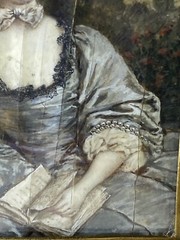 Portrait Of A Lady Early 18th Century Framed Painting 4 1/4” X 4 1/2” Signed